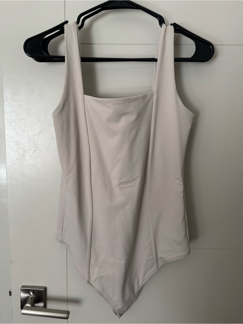 Abercrombie & Fitch Square Neck Tank Bodysuit - Beige